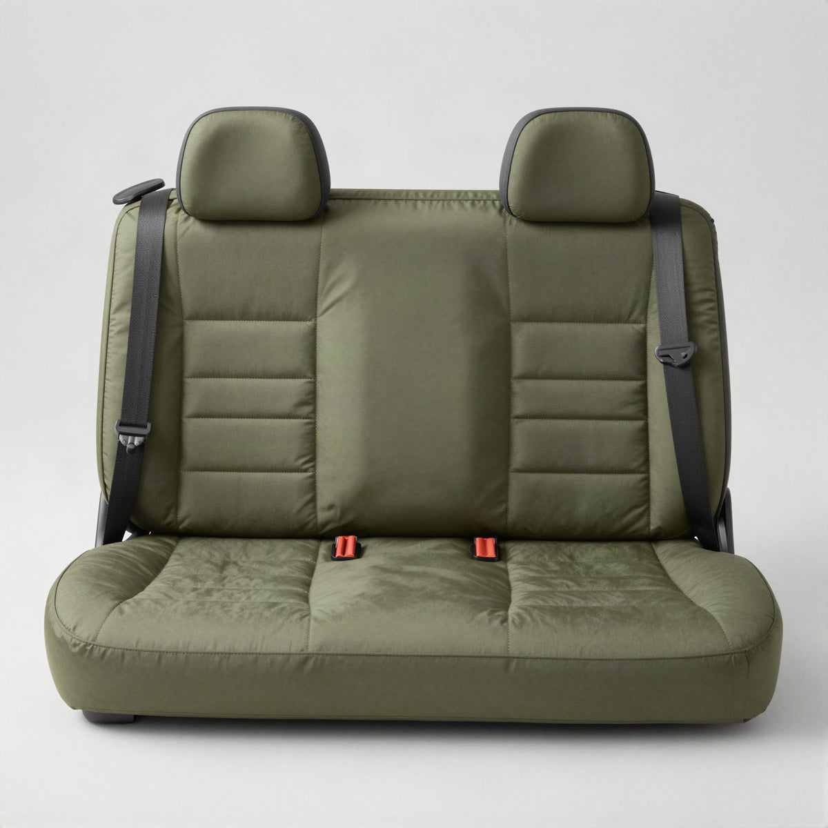 Waterproof bench seat cover fitted across a car back seat